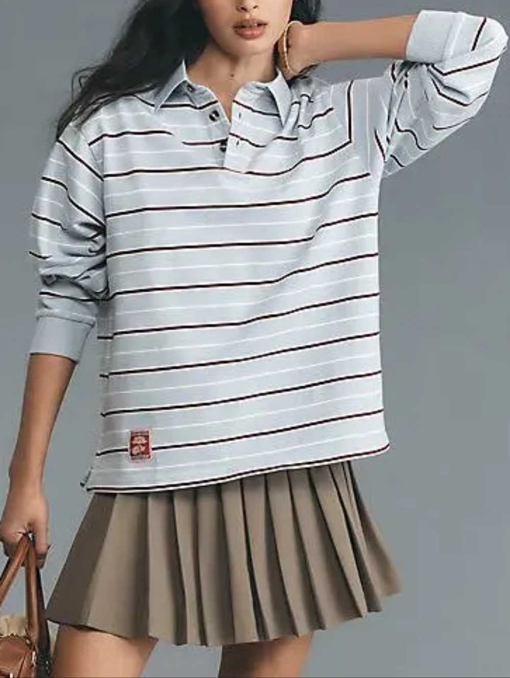 Damson Madder Remie Rugby Shirt In Blue Pattern In US Size 4 / UK Size 8